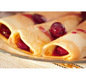 Блины домашние с вишней Блины домашние с вишней